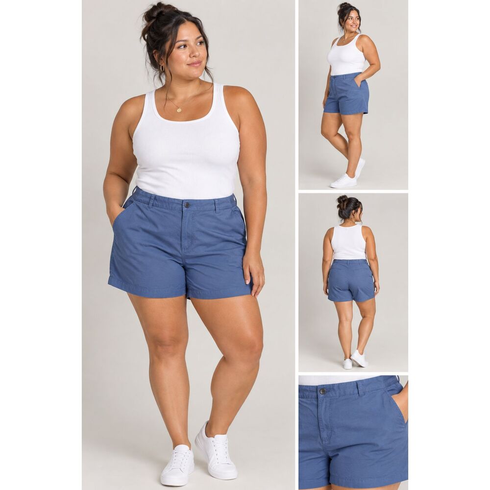 GAP Women’s Blue Chino Shorts Size 16 High Rise Casual Summer